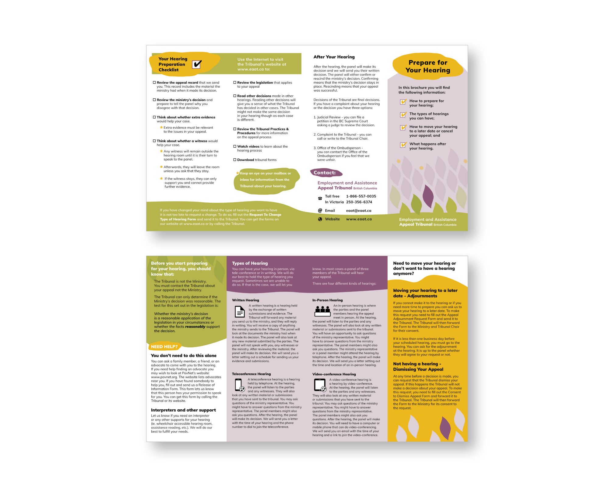 Employment and Assistance Appeal Tribunal - Hearing Brochure
