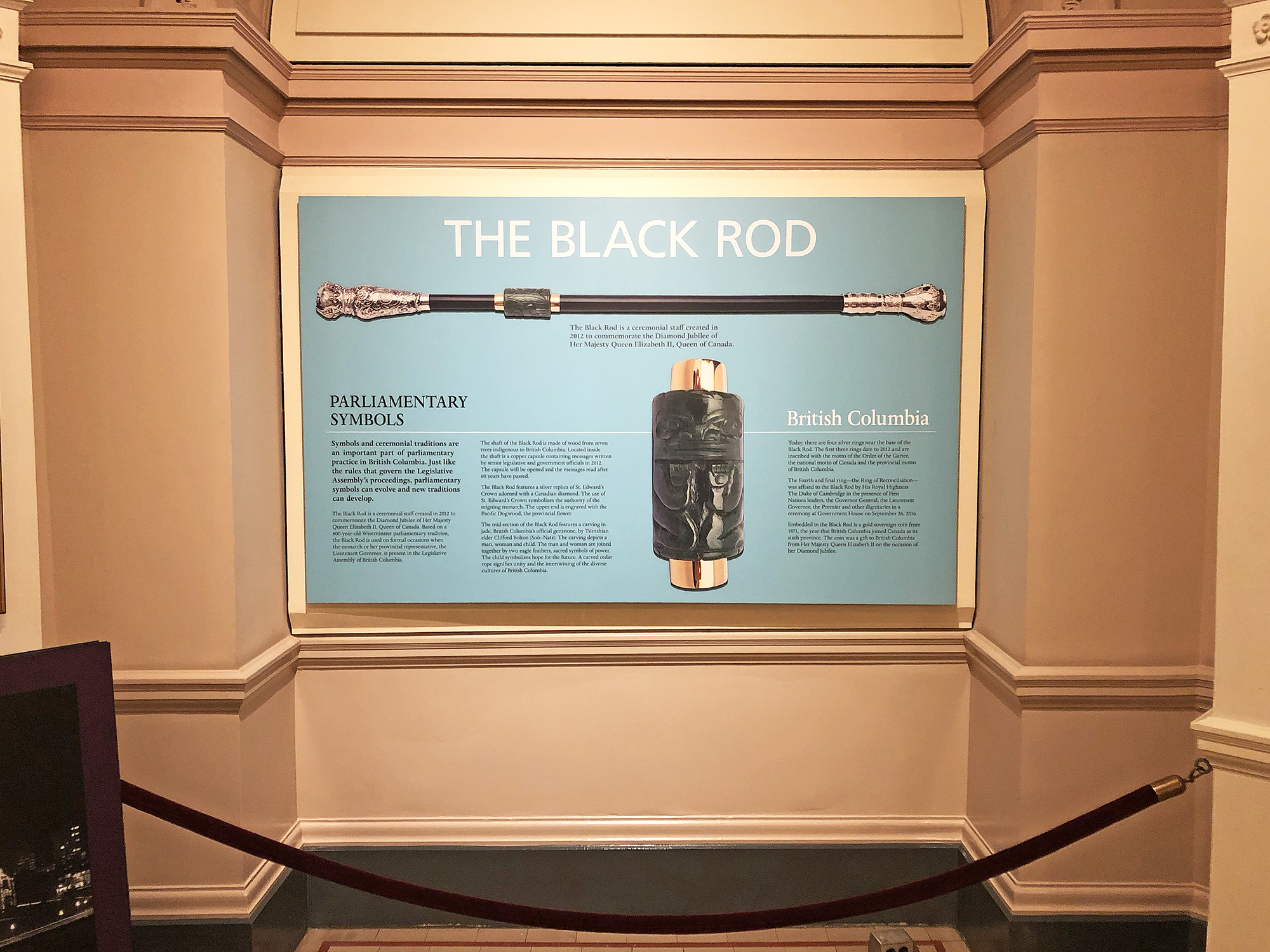 Legislative Assembly - Lower Rotunda Parliamentary Symbols Display - The Black Rod
