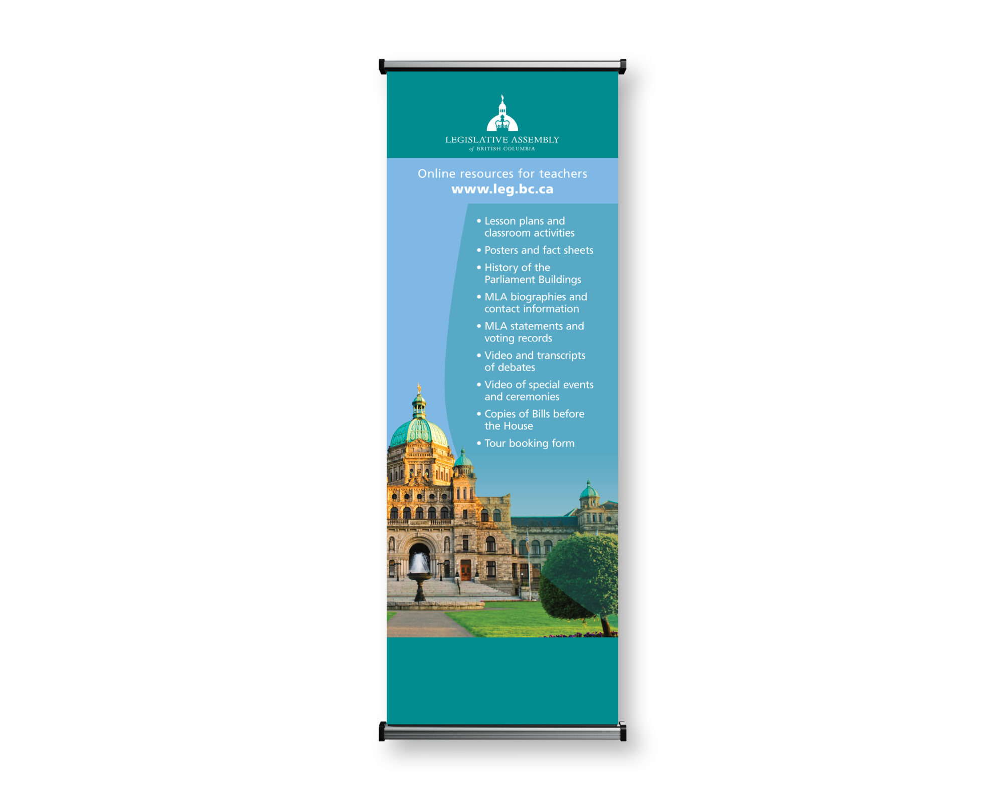 Legislative Assembly of British Columbia - Public Education Outreach Educational Programs Pop Up Banner