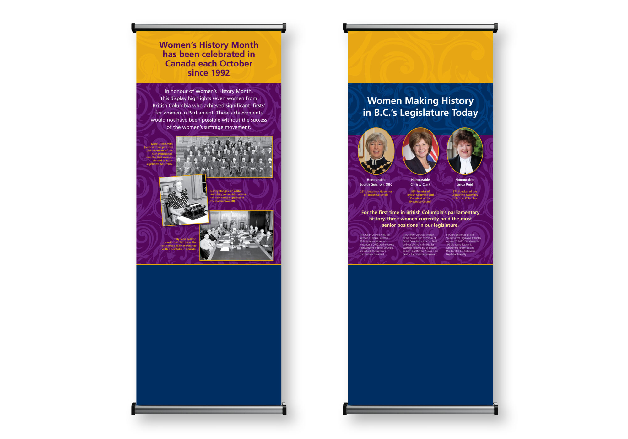 Legislative Assembly of British Columbia - Women’s History Month Pop Up Banners